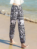 Vibrant Elephant Print Fitted High Waist Joggers - Comfortable Drawstring Pants with Elastic Waistband, Soft Fabric, and Relaxed Fit for Spring and Summer - Women's Casual Clothing for Everyday Wear