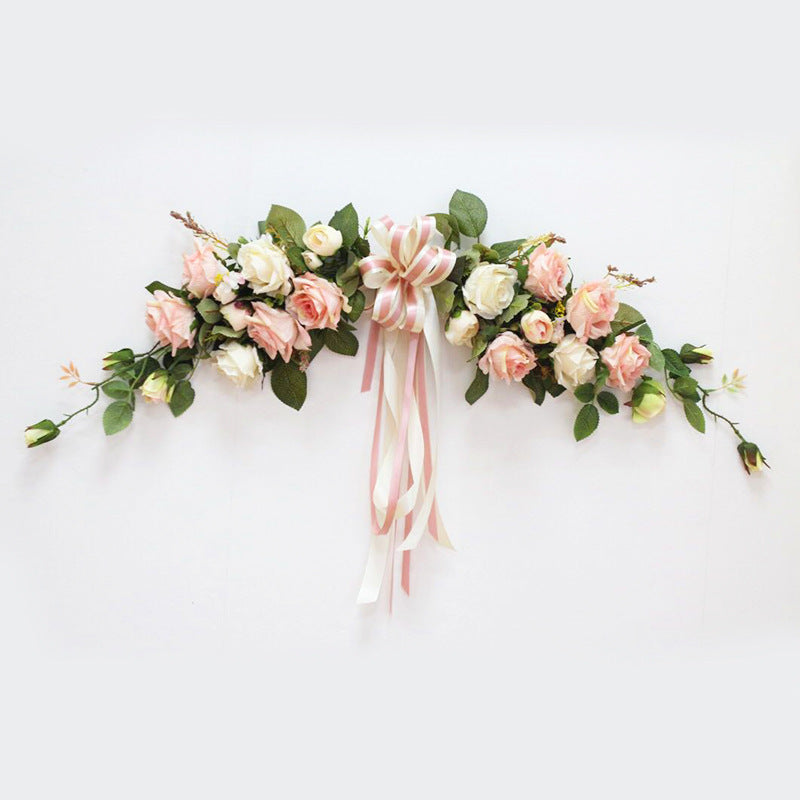 The rose flower wreath hanging wall flowers simulation round heart-shaped ornaments wedding wedding room decoration decoration wall Home Furnishing
