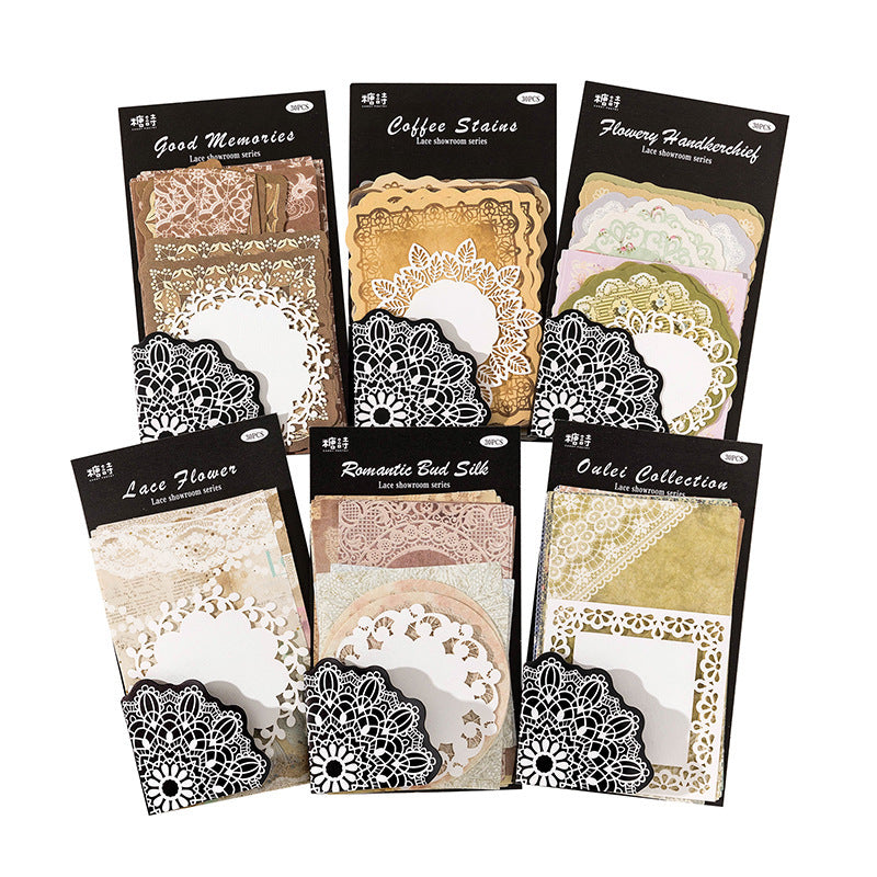 Retro Artistic Romantic Hollow Lace Journal Decoration Collage