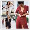 European and American foreign trade FP beach resort openwork lace stitching dress