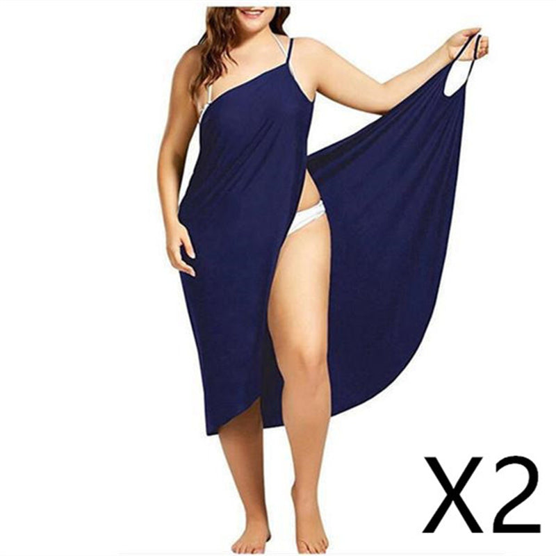 Stitching Solid Color  Beach Dress Suspender One-piece Skirt