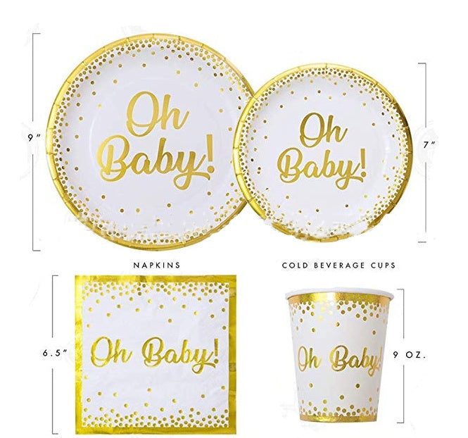 oh baby baby theme paper cup paper plate
