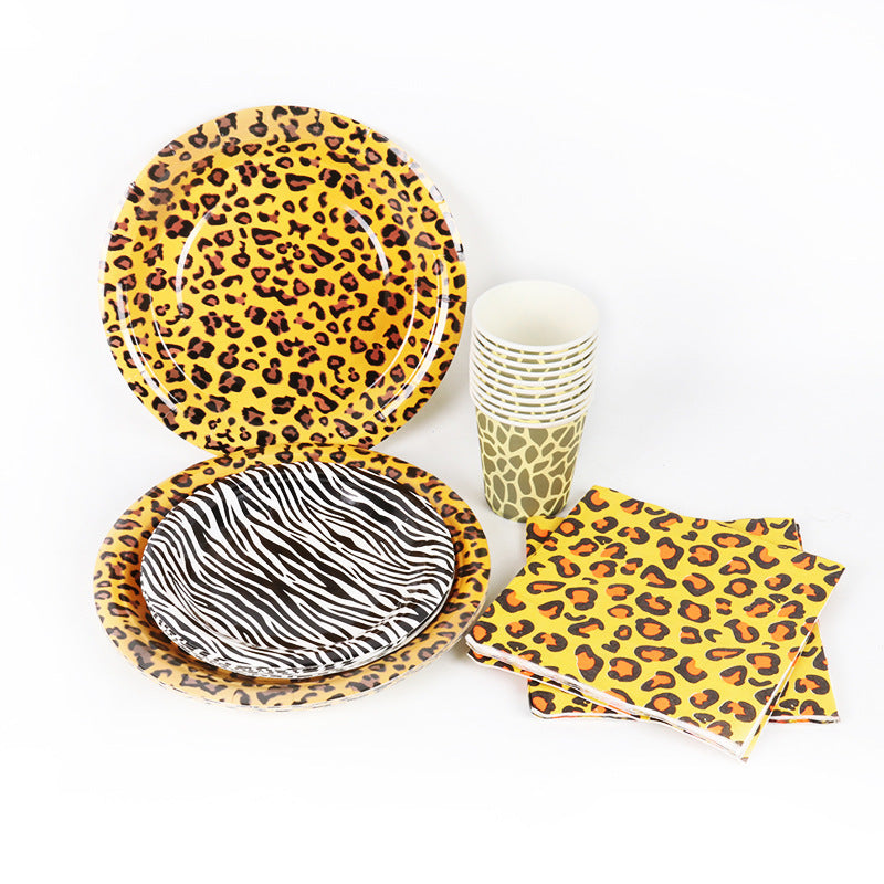 Tiger pattern paper plate paper cup