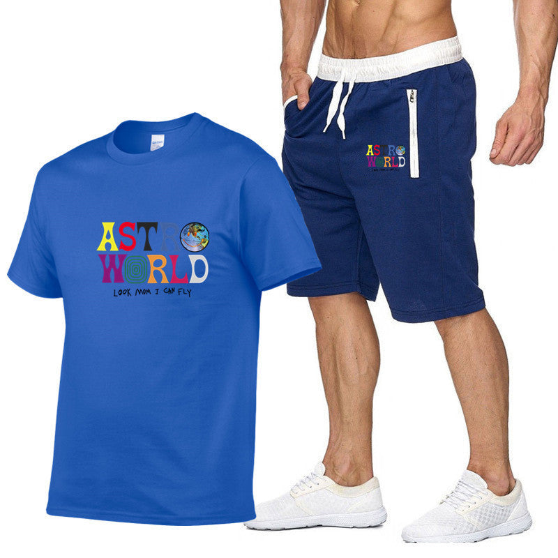 Cotton T-shirt fashion print short sleeve
