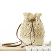 New Hollow Bucket Woven Bag Shoulder Beach Bag Seaside Vacation Straw Bag Female Bag