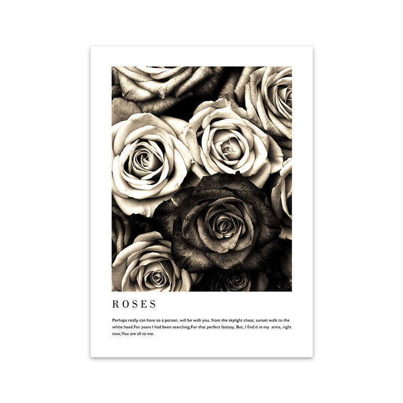 Fashion Flower Woman Poster And Print Cocoa Quote Wall Art Painting On Canvas
