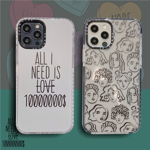 Compatible with Apple , Ins Simple English Portrait 12Promax Mobile Phone Case