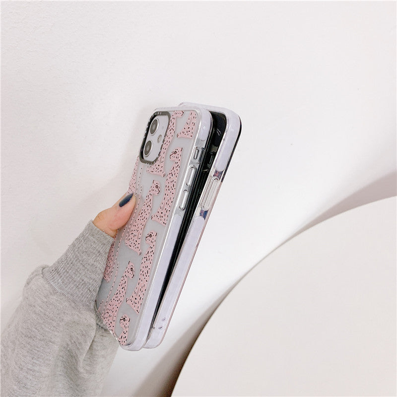 Simple Style Pink Leopard Leopard Print Phone Case