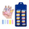 Blue Box Full Stickers Wear Long Ballet Fake Nails Solid Color Nail Patch Color