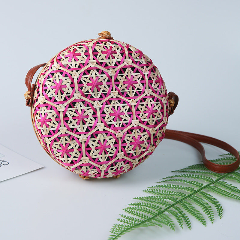 Handmade Bamboo Woven Circular Woven Bag
