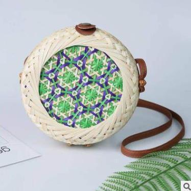 Handmade Bamboo Woven Circular Woven Bag
