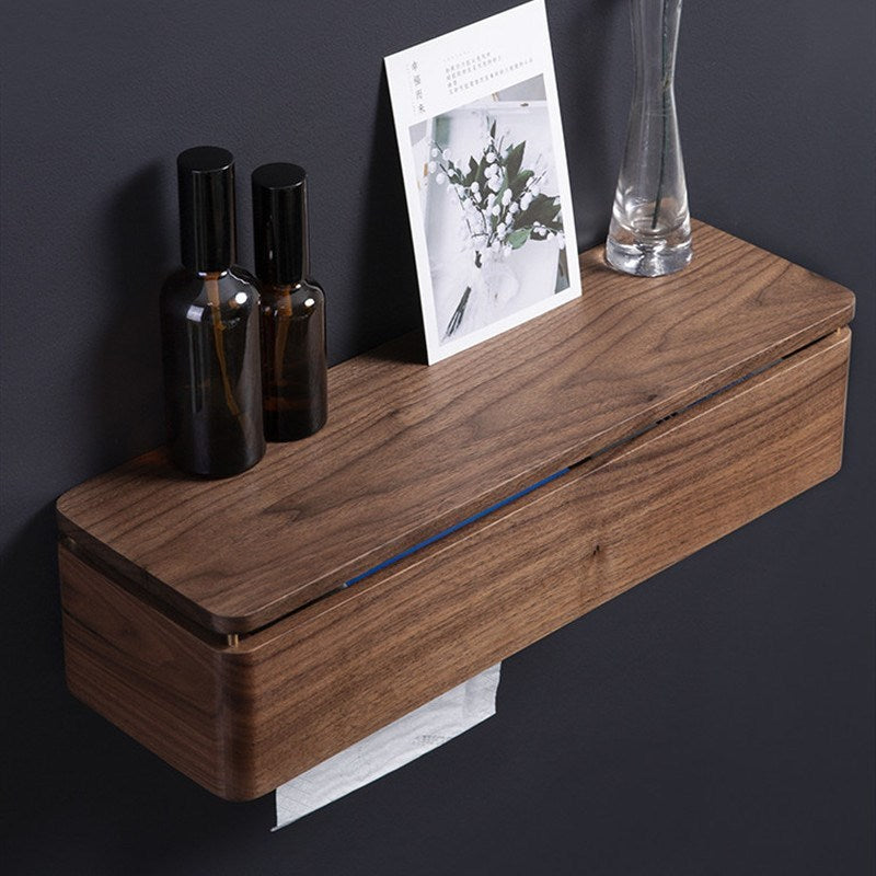 Toilet Tissue Box Perforated Toilet Roll Paper Box Wooden Wall-mounted Hand Towel Box