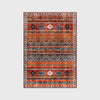 Geometric Ethnic Stripes Dark Orange Living Room Bedroom Bedside Carpet Floor Mats