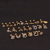 Flower Earring Stainless Steel Screw Earrings Female Zircon Earring