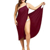 Pure Color Sexy Suspender Cross Beach Skirt