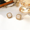 Simple Geometric Square Earring Stud Irregular Shell Broken Earring Female