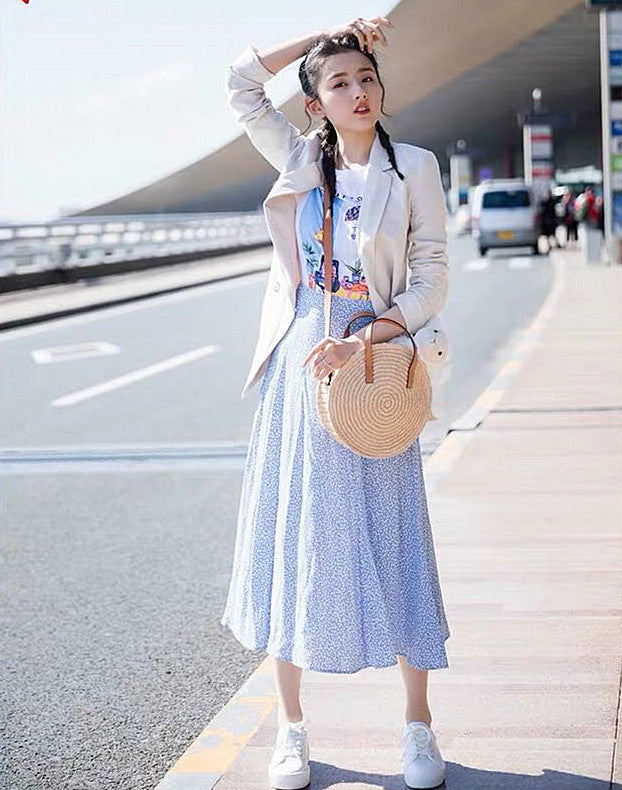 New Round Portable Straw Woven Bag, Shoulder Bag, Hand-Woven Wholesale
