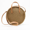 New Round Portable Straw Woven Bag, Shoulder Bag, Hand-Woven Wholesale