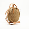 New Round Portable Straw Woven Bag, Shoulder Bag, Hand-Woven Wholesale