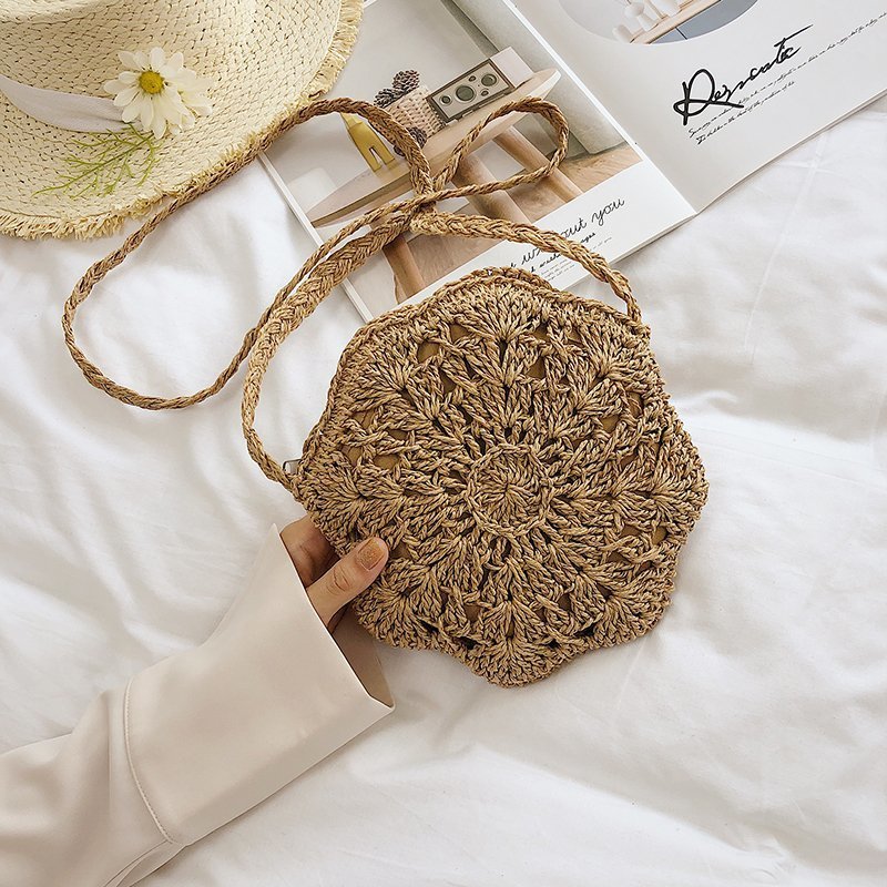 Hexagon Ladies Hand Woven Bag Hand Woven Twine Bag Seaside Holiday