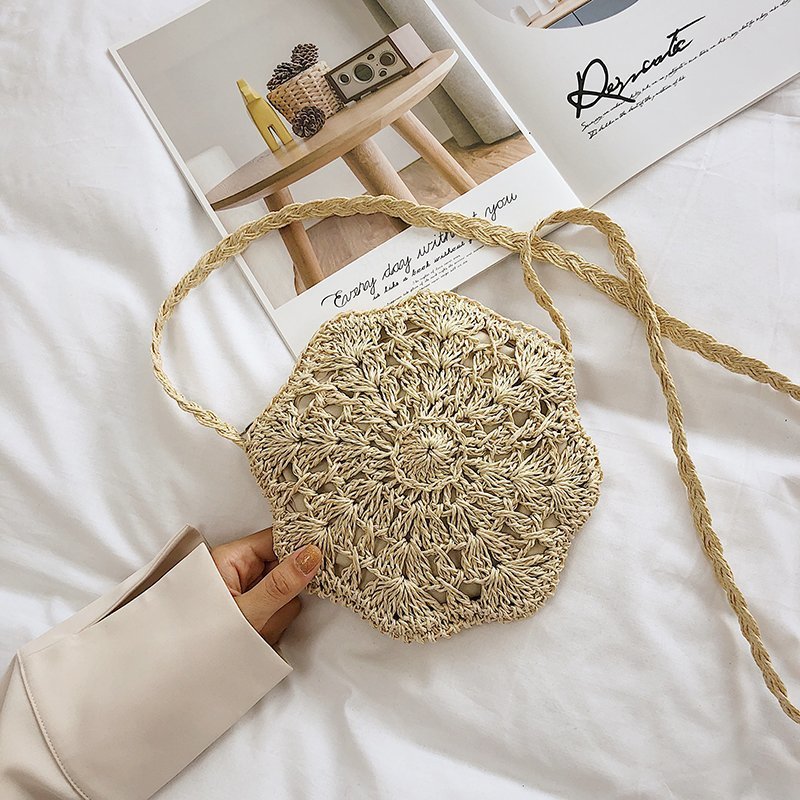 Hexagon Ladies Hand Woven Bag Hand Woven Twine Bag Seaside Holiday