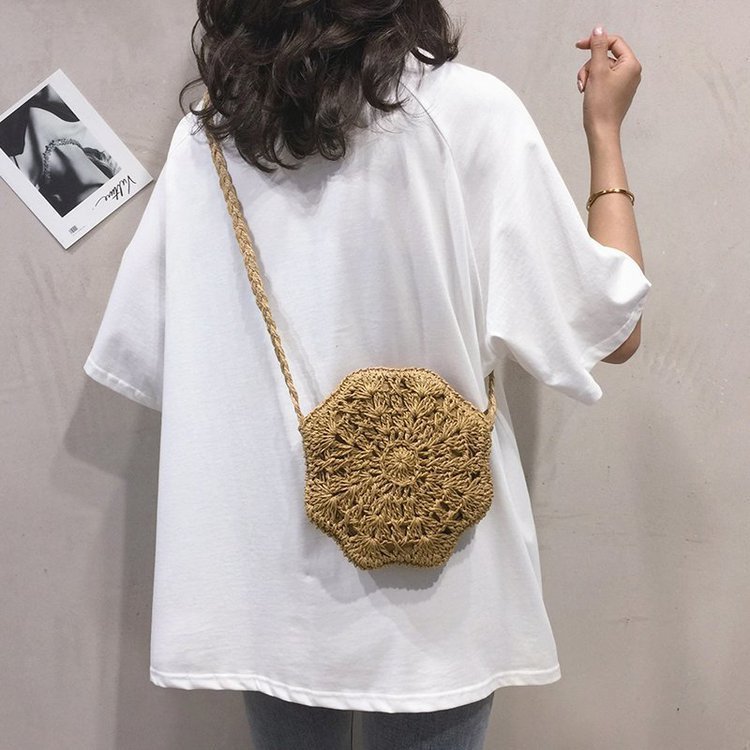 Hexagon Ladies Hand Woven Bag Hand Woven Twine Bag Seaside Holiday
