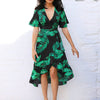 Deep V Neck Women Summer  Long Dress