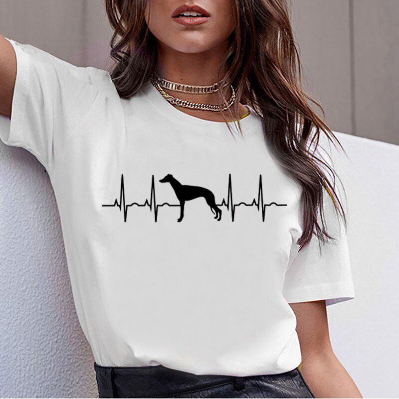 Letter Print Short Sleeve T-Shirt Top Fashion Loose Casual All-Match Ladies T-Shirt