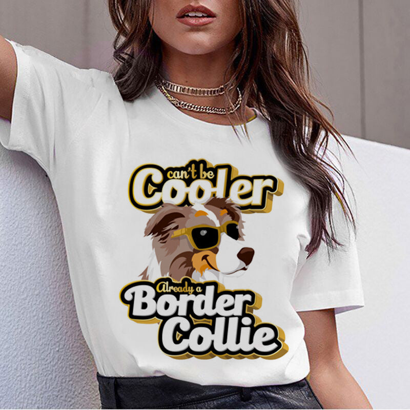 Letter Print Short Sleeve T-Shirt Top Fashion Loose Casual All-Match Ladies T-Shirt