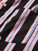 Men Clothing Summer New Men's Coconut Print Striped Stitching Casual Holiday Shirt Short-sleeved Camisas Para Hombre
