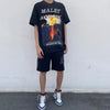 New Moon Melt Printing Rock Short Sleeve T-Shirt Casual Wild Loose Couple