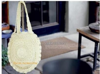 Selling New Korean Fashion Paper Rope Crochet Big Flower And Grass Woven Bag Beach Bag Woven Bag