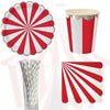 Circus Paper Disposable Tableware Red Striped Plates Cups Wedding