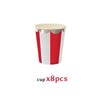 Circus Paper Disposable Tableware Red Striped Plates Cups Wedding