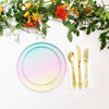 Rainbow Round Flat Plate Disposable Party Paper Tableware