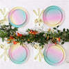 Rainbow Round Flat Plate Disposable Party Paper Tableware