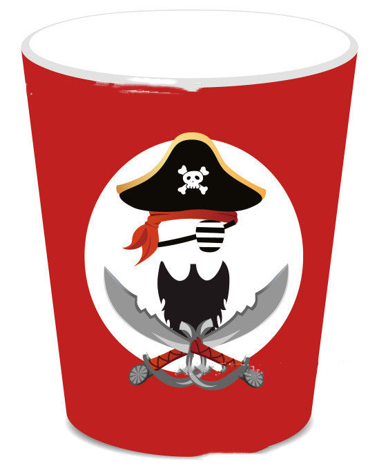 Red And Black Pirate Hainan Airlines Theme Party Holiday Party Banner 8 Persons 4 Piece Set Paper Plate Tissue Paper Cup