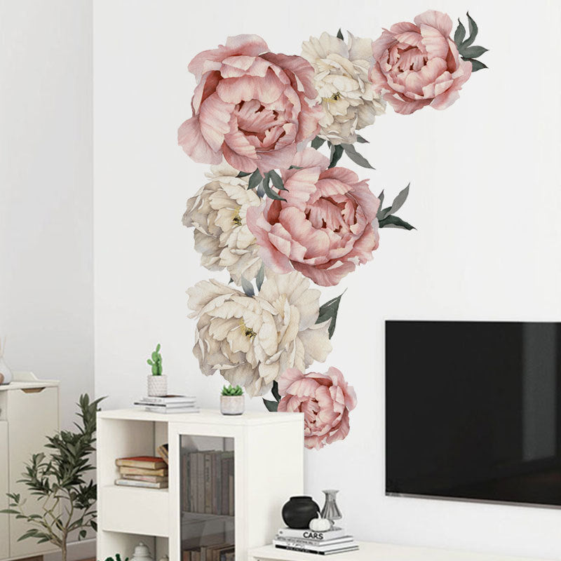 Peony Flower Living Room Bedroom Wall Stickers Wall Stickers