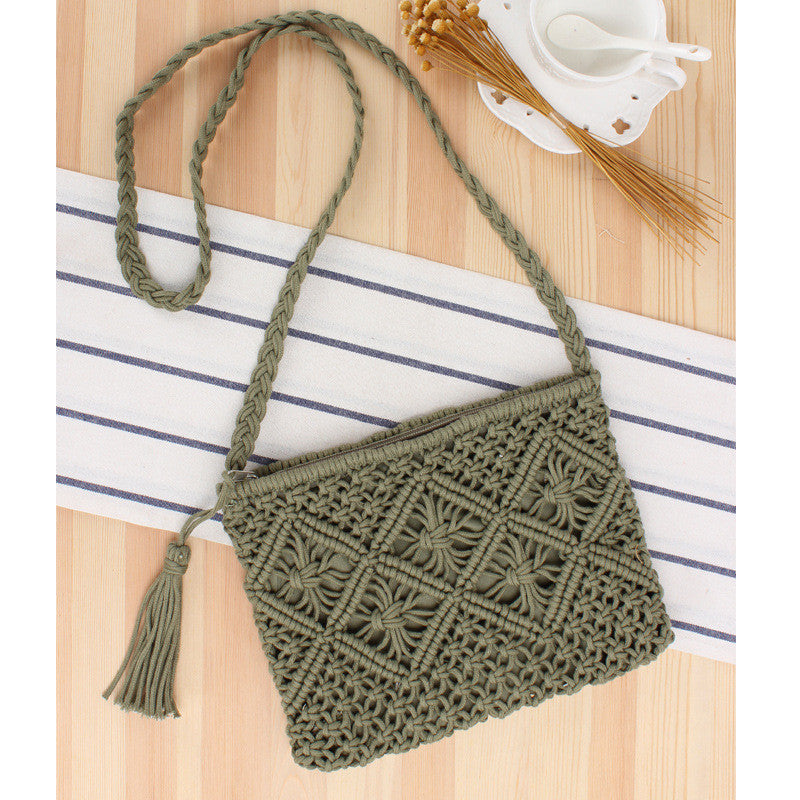 Simple Tassel Hand Holding Straw Woven Retro Hand Woven Bag