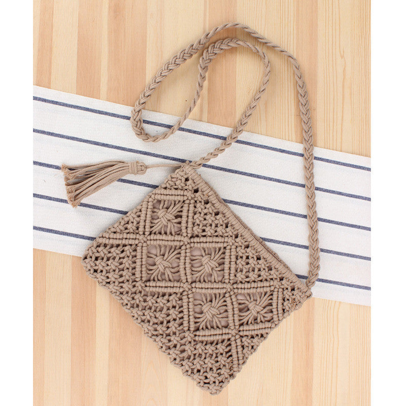 Simple Tassel Hand Holding Straw Woven Retro Hand Woven Bag