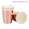 Rose Gold Paper Cups And Trays Disposable Party Supplies