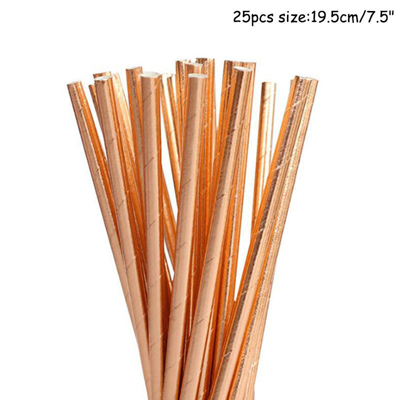 Rose Gold Paper Cups And Trays Disposable Party Supplies