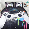 4/5Pcs Gamer Comforter Set - Stain Resistant, Ultra Soft Microfiber, Lightweight, 3D Colorful Game Controller Bedding With 100% Polyester Fiber Fill - Twin/Full/Queen Size Bed In A Bag For All Seasons