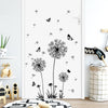 1pc, Black Romantic Dandelion Wall Decal, Wall Stickers For Room Living Room Bedroom Background Wall Decoration, Self-adhesive Decal, Home Decor