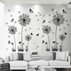 1pc, Black Romantic Dandelion Wall Decal, Wall Stickers For Room Living Room Bedroom Background Wall Decoration, Self-adhesive Decal, Home Decor