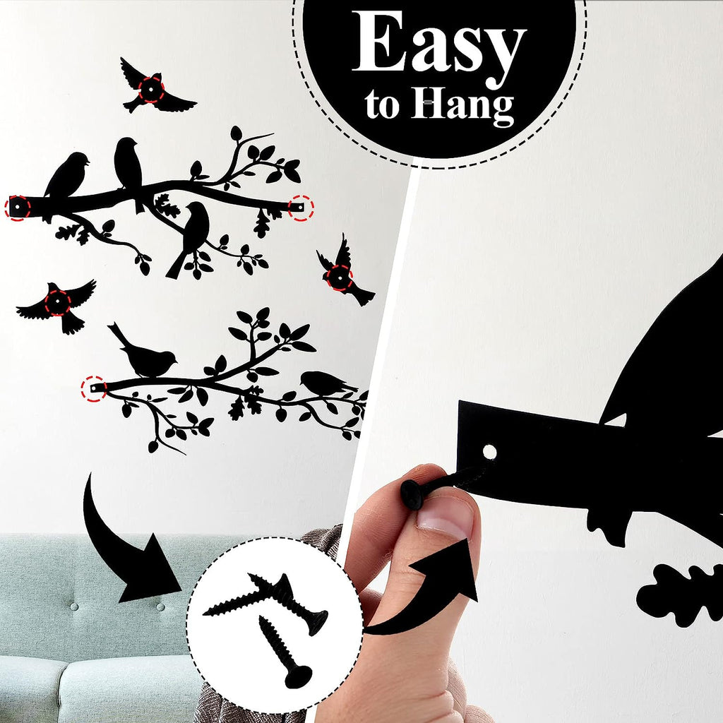 1 Set Metal Bird Wall Art, Bird In Branch Metal Wall Art Decoration, Indoor Bedroom Living Room Decoration, Outdoor Doorway Corridor Pastoral Decoration, Holiday Decoration