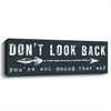 Inspirational Wall Art Don’t Look Back Motto Print Canvas Picture, Motivational Wall Art for Office Living Room Home Decor (Including Tape)