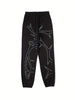 Casual Abstract Print Sweatpants Set, Zip-up Long Sleeve Hoodie & Elastic Waist Jogger Pants Outfits, Women's Clothing