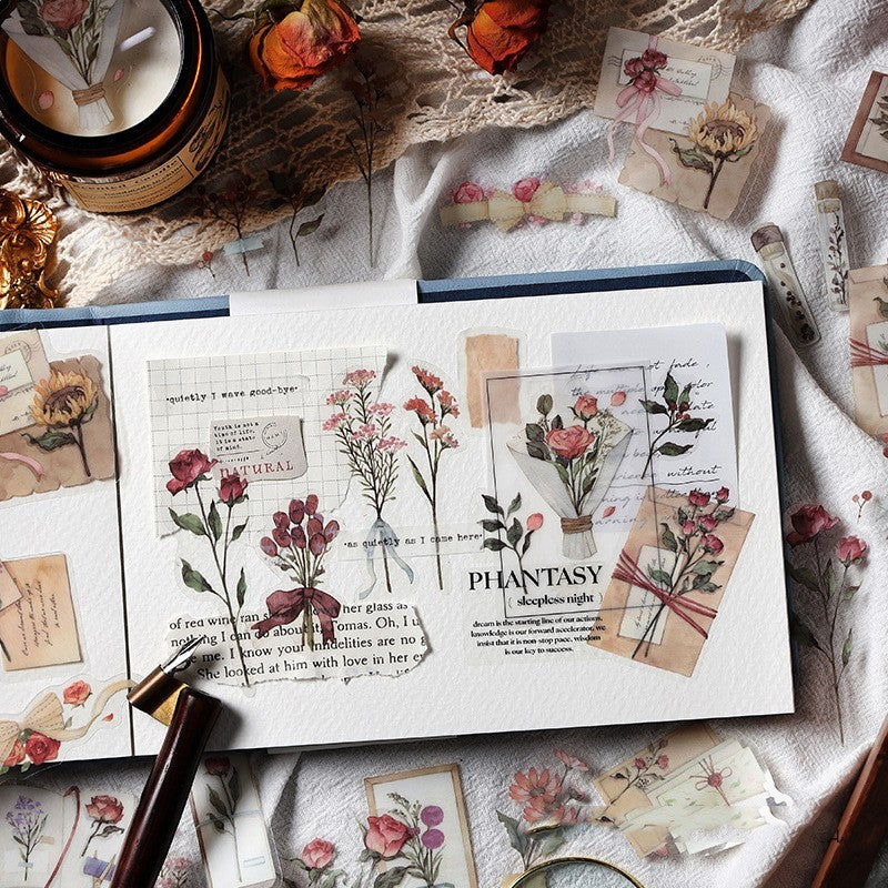 Four Seasons Series Plant Flower Journal Material Stickers