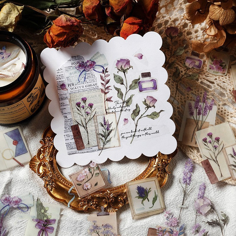 Four Seasons Series Plant Flower Journal Material Stickers
